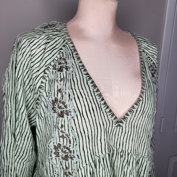 Free People Women's Size Medium Another Day Balloon Sleeve Boho Cotton - Picture 5 of 10